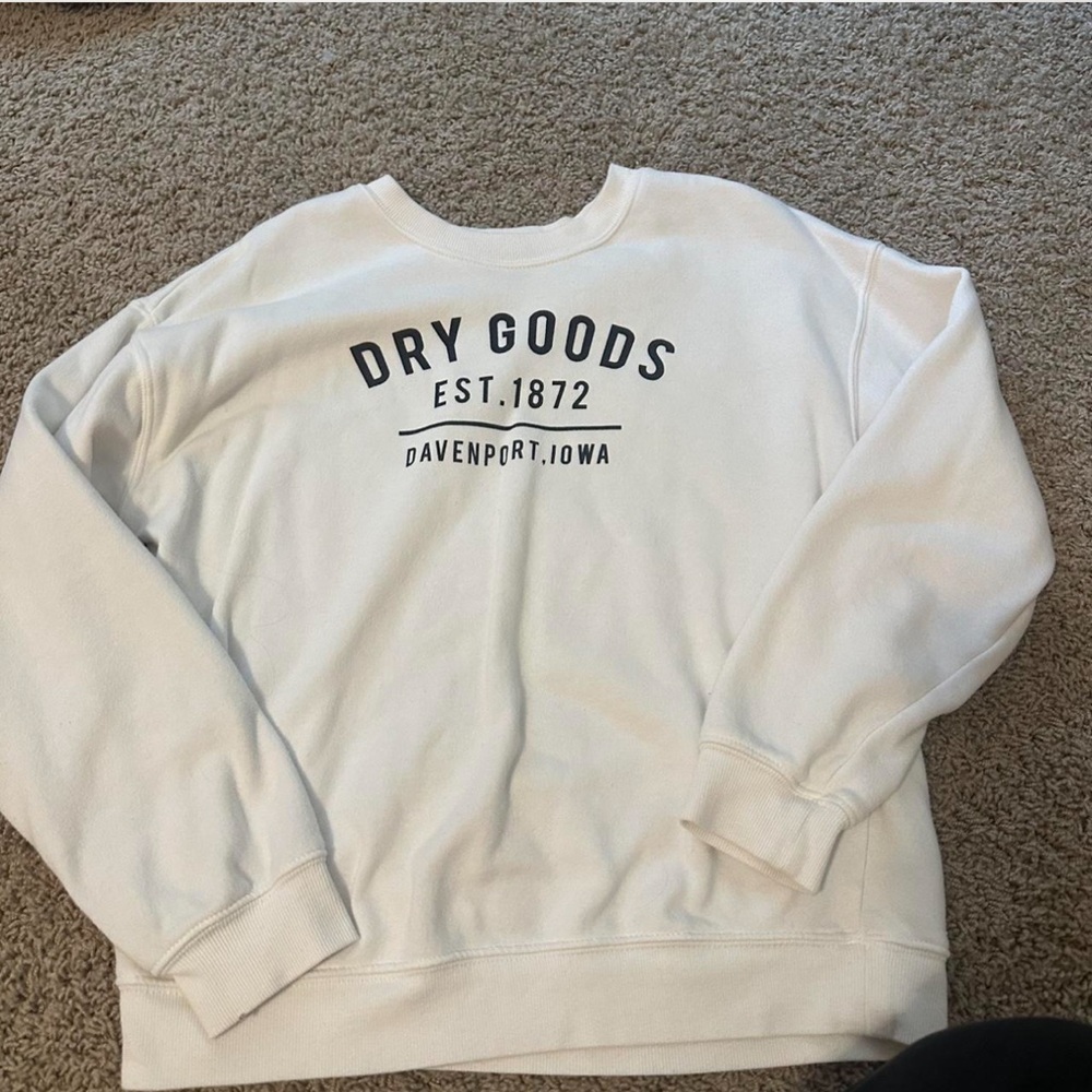 Dry Goods Cream Sweatshirt with Black Print
